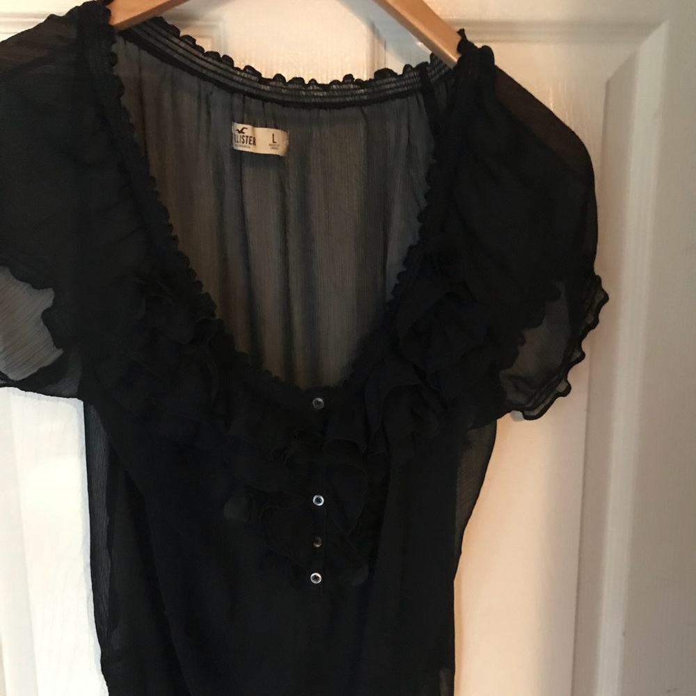 Hollister  Navy floral sheer shirt